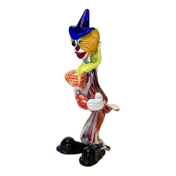 Murano Italy Art Glass LG 11" Accordion CLOWN FIGURINE Fratelli Pitau Sculpture! - Picture 5 of 8